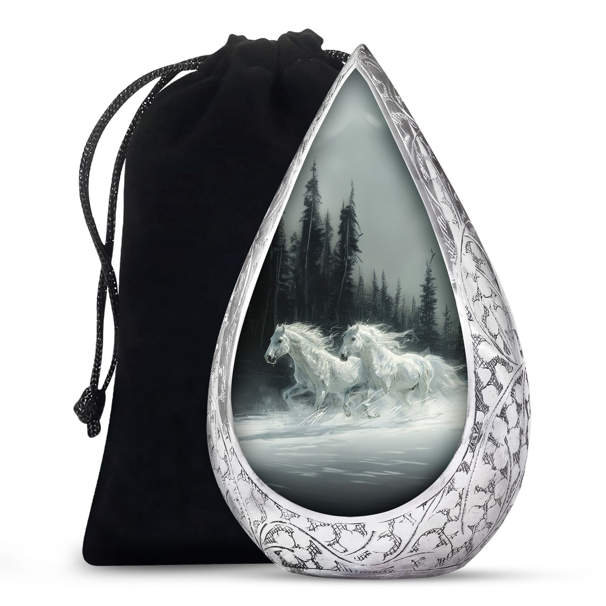 White Horse Fneral Urn - Unique Memorial Urn For Burial
