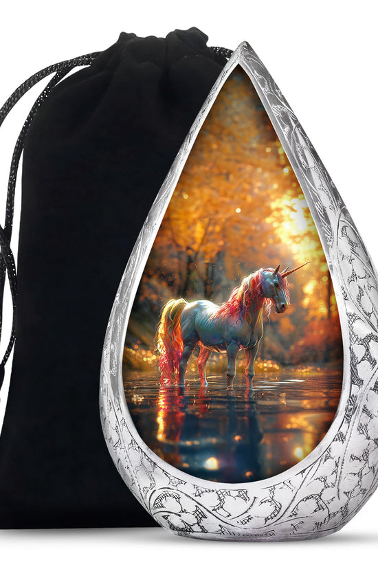 Mystical Unicorn Cremation Urn - Fantasy Memorial Urn For Adult Ashes