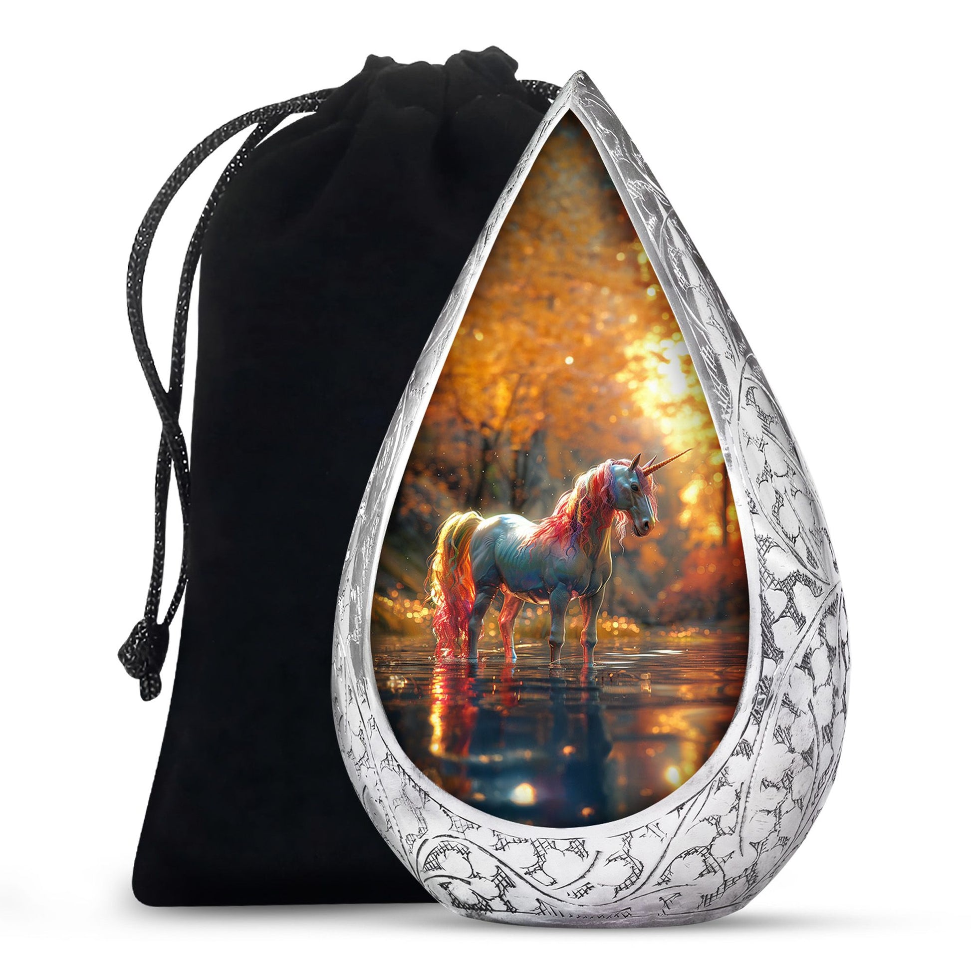 Mystical Unicorn Cremation Urn - Fantasy Memorial Urn For Adult Ashes