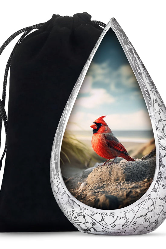 Red Cardinal Cremation Urn - Large Memorial Urn For Human Ashes