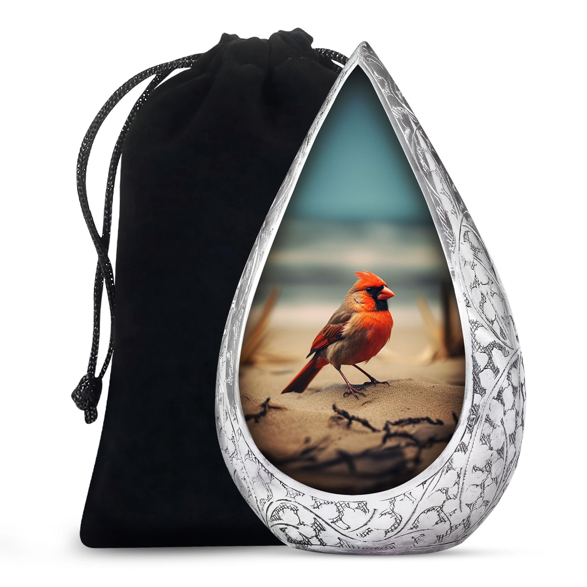 Nature Cardinal Memorial Urn - Beautiful Funeral Urn for Adults Ashes