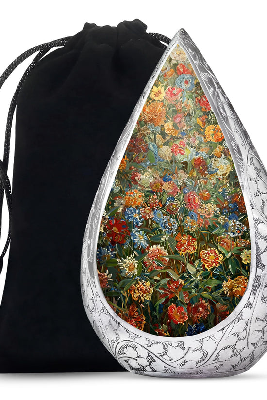 Nature Blossom Funeral Urn For Human Ashes - Artistic Floral Landscape Urn