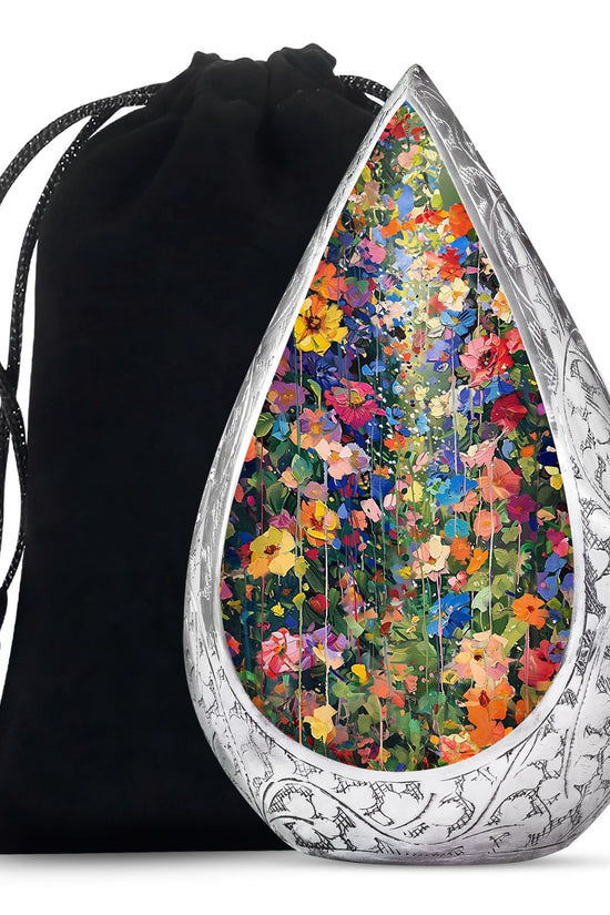 Beautiful Artistic Flower Cremation Urn - Elegant Memorial Urn For Ashes