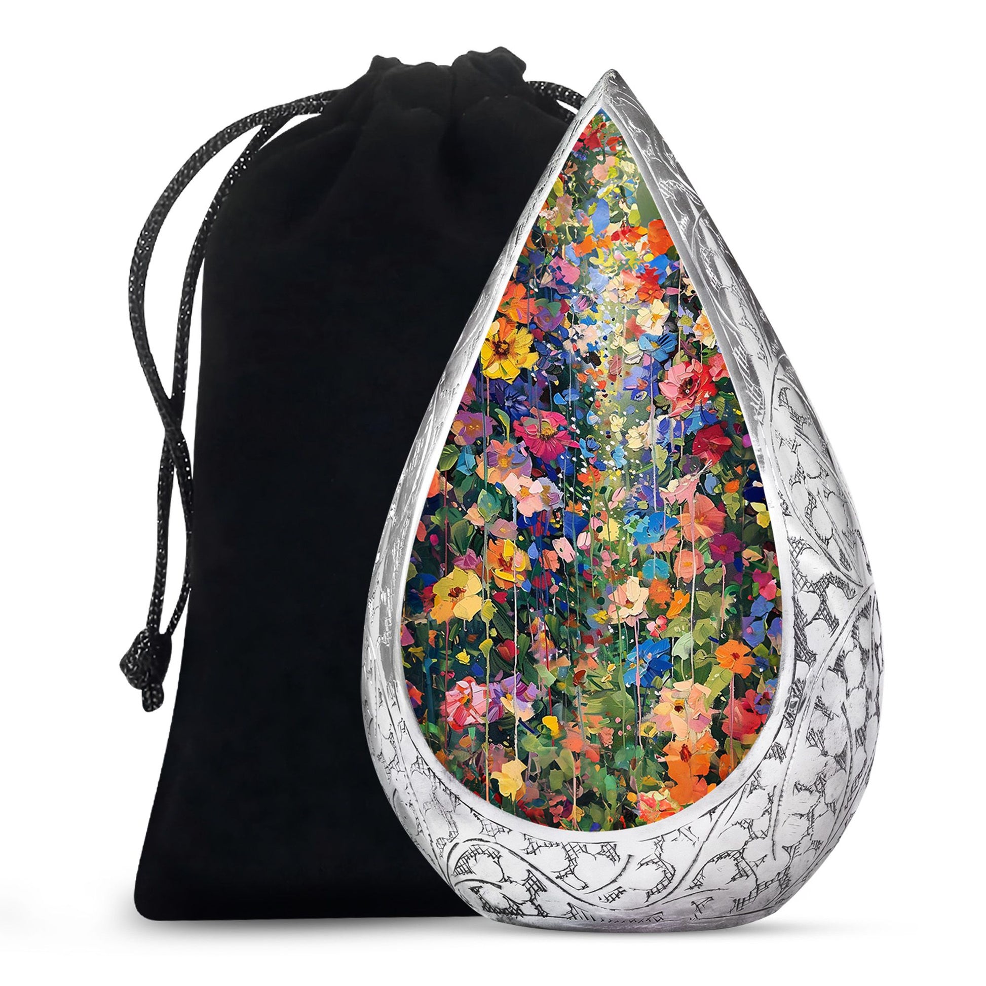 Beautiful Artistic Flower Cremation Urn - Elegant Memorial Urn For Ashes