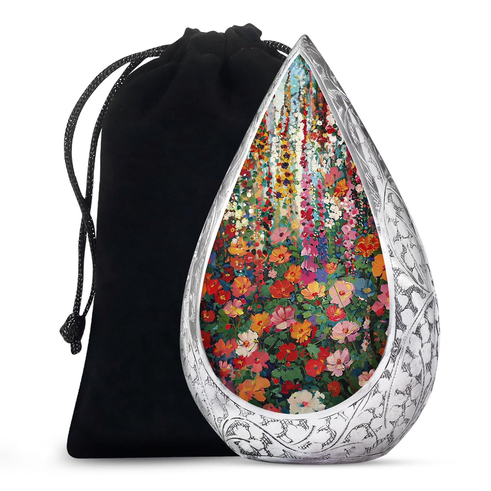 Artistic Flower Memorial Urn - Cremation Urn For Adult Ashes