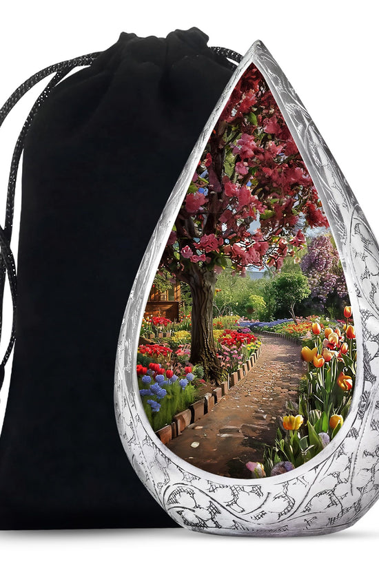 Beautiful Flower Garden Funeral Urn - Cremation Urn For Adult Ashes