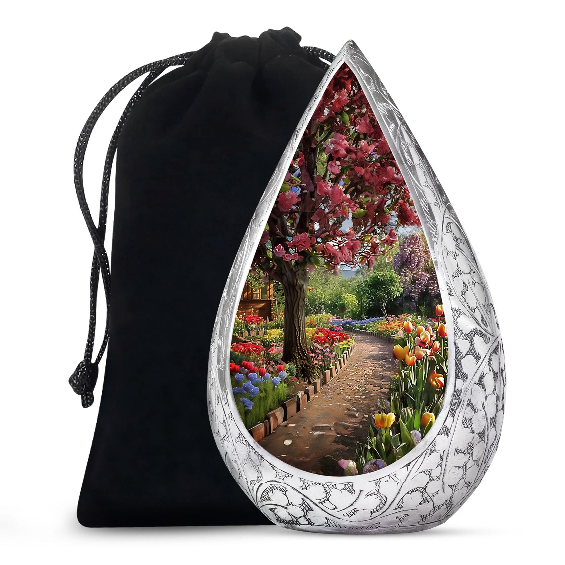 Beautiful Flower Garden Funeral Urn - Cremation Urn For Adult Ashes