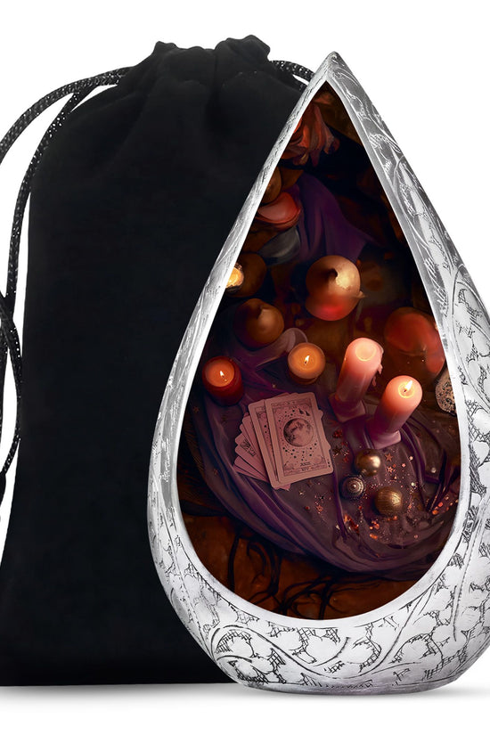 Spiritual Tarot Memorial Urn - Mystic Candle Funeral Urn For Adult Ashes