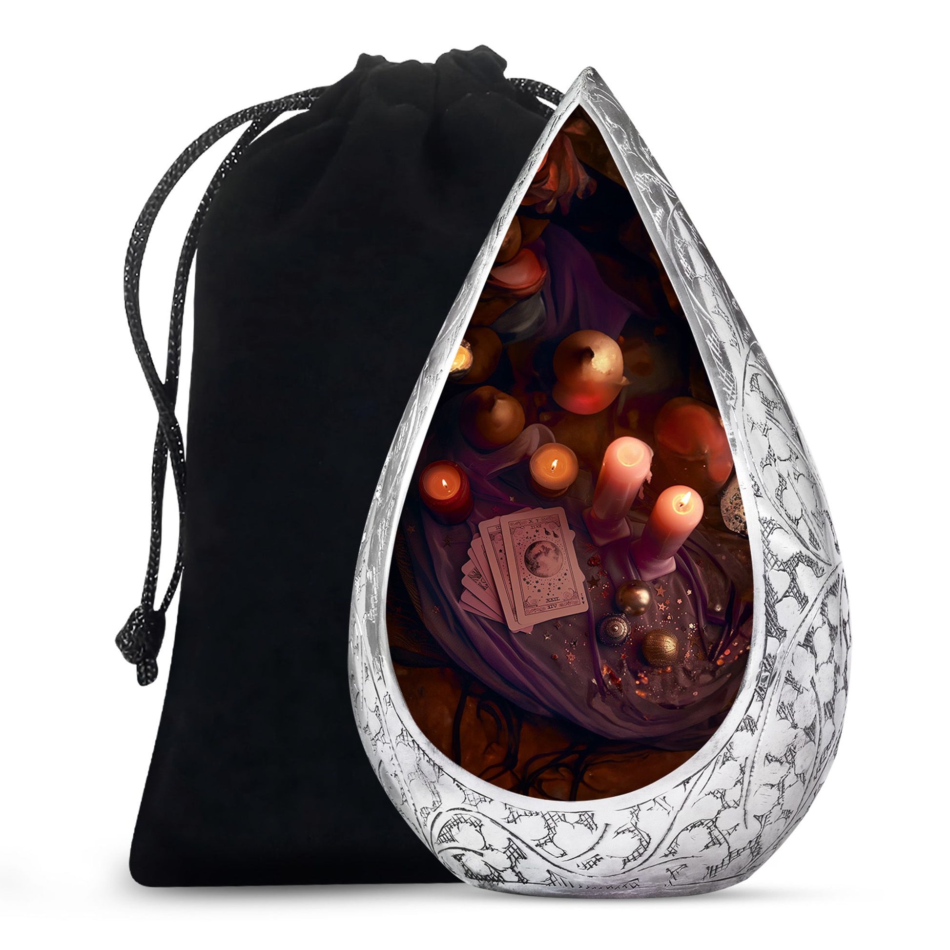 Spiritual Tarot Memorial Urn - Mystic Candle Funeral Urn For Adult Ashes