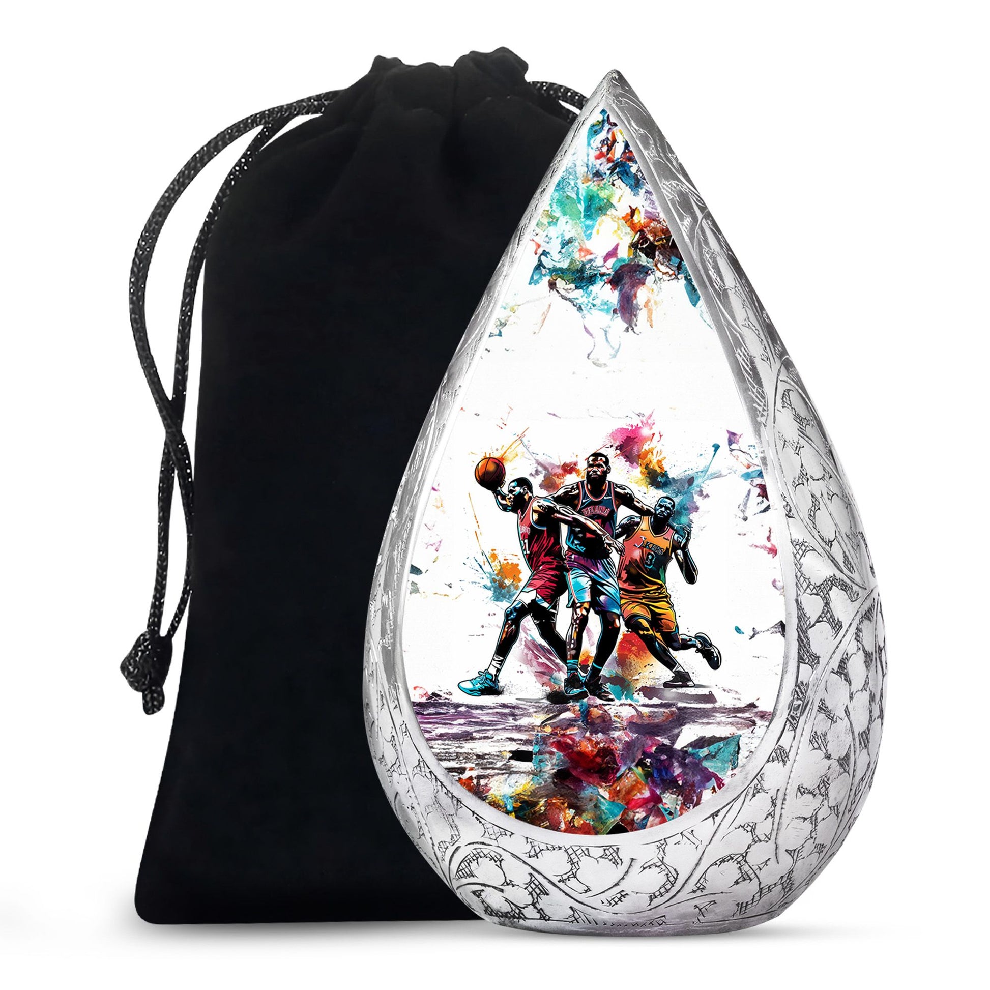 Basketball Theme Memorial Urn - Elegant Cremation Urn For Male & Female