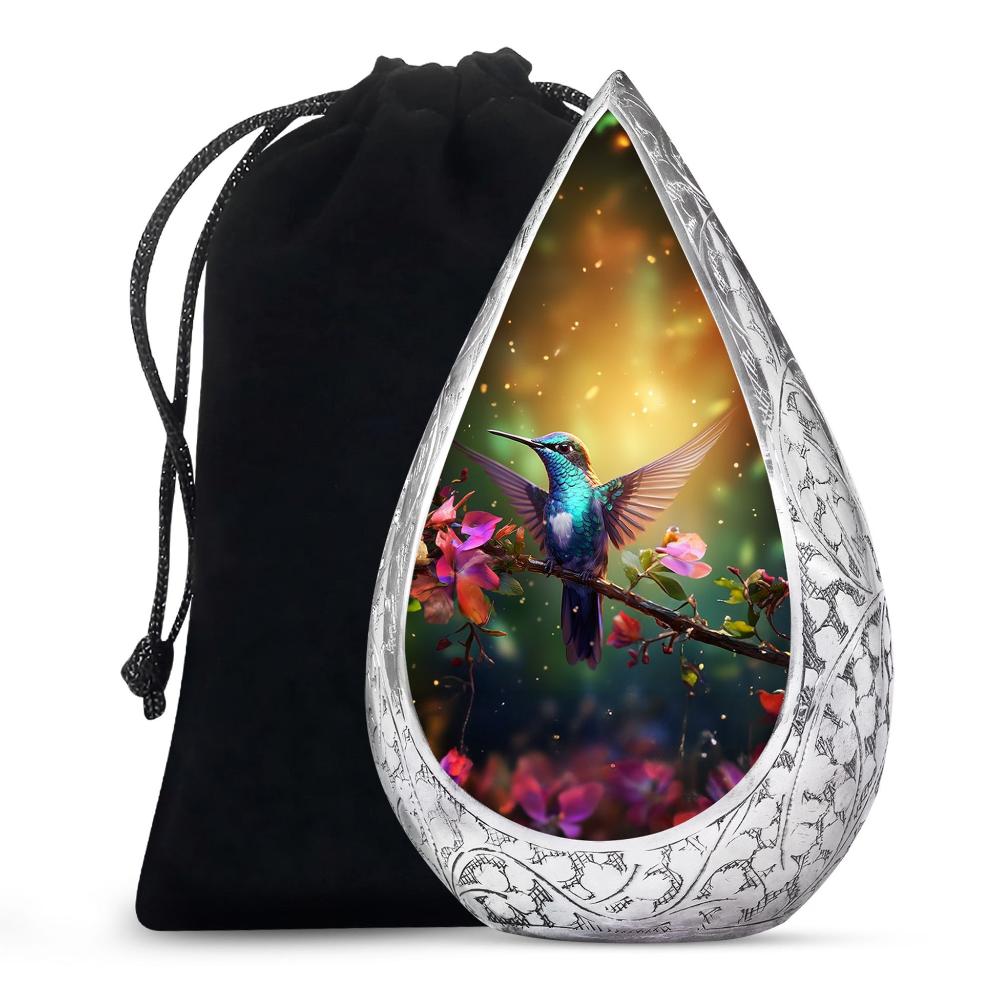 Peaceful Hummingbird Cremation Urn - Beautiful Burial Urn For Human Ashes
