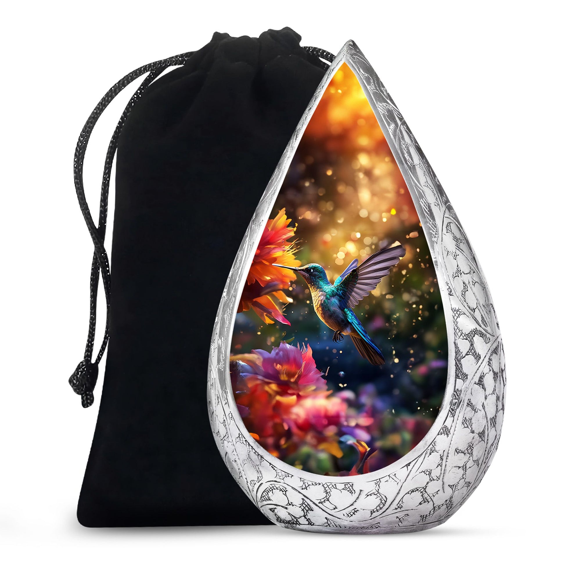 Nature Hummingbird Cremation Urn - Decorative Cremation Urn For Loved Ones