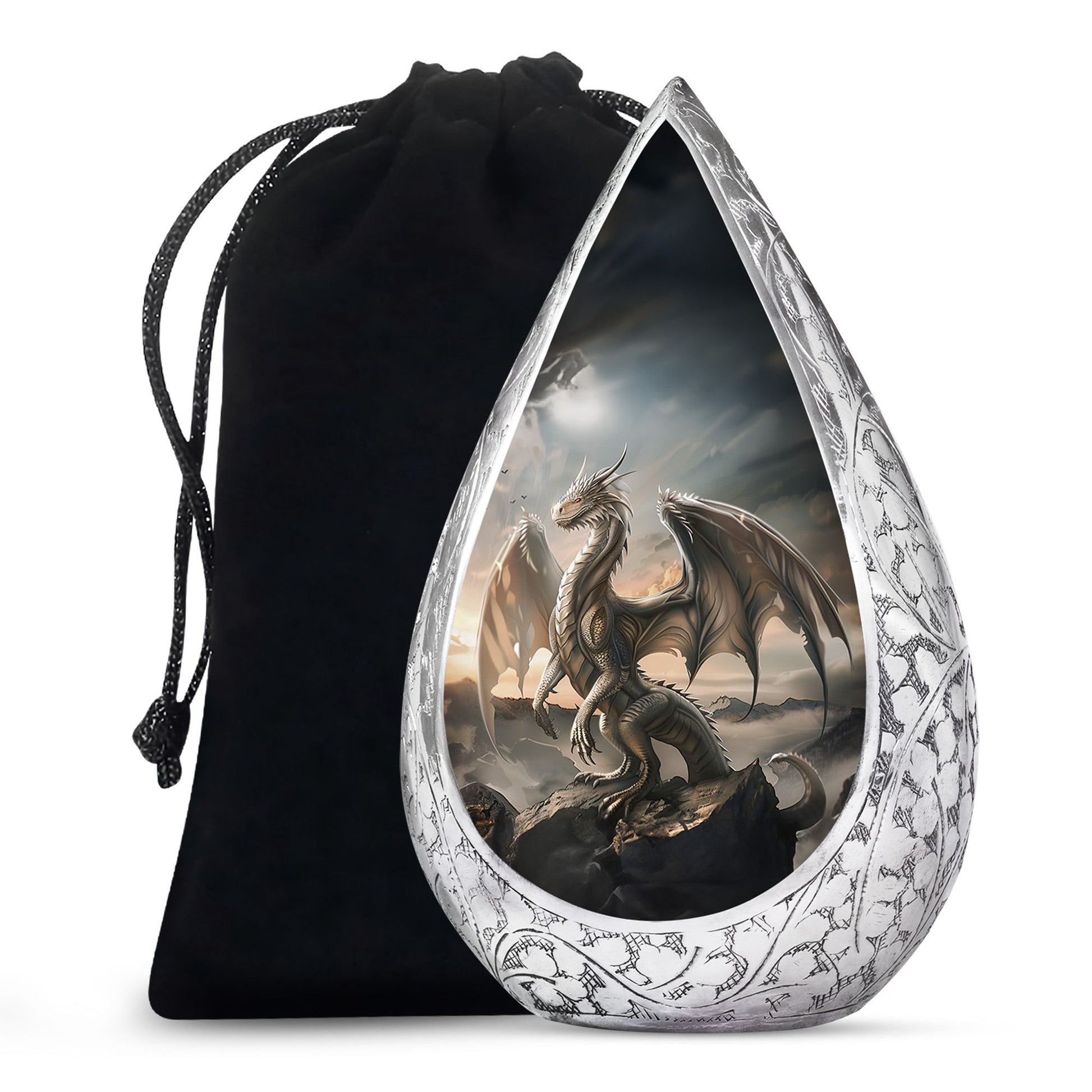 Black Dragon Cremation Urn - Elegant Funeral Urn For Human Ashes