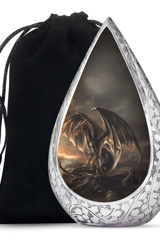 Dragon Storm Fantasy Memorial Urn - Artistic Aluminium Urn For Ashes