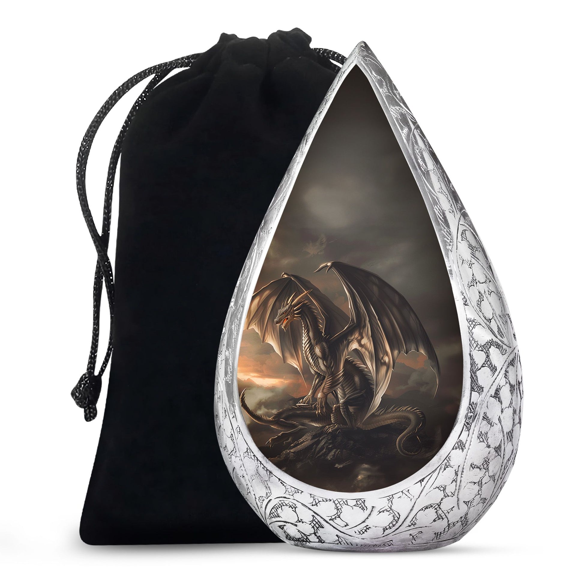 Dragon Storm Fantasy Memorial Urn - Artistic Aluminium Urn For Ashes