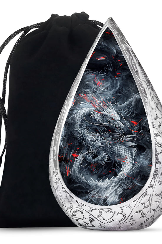 Midnight Fantasy Dragon Cremation Urn For Ashes – Black Memorial Urn