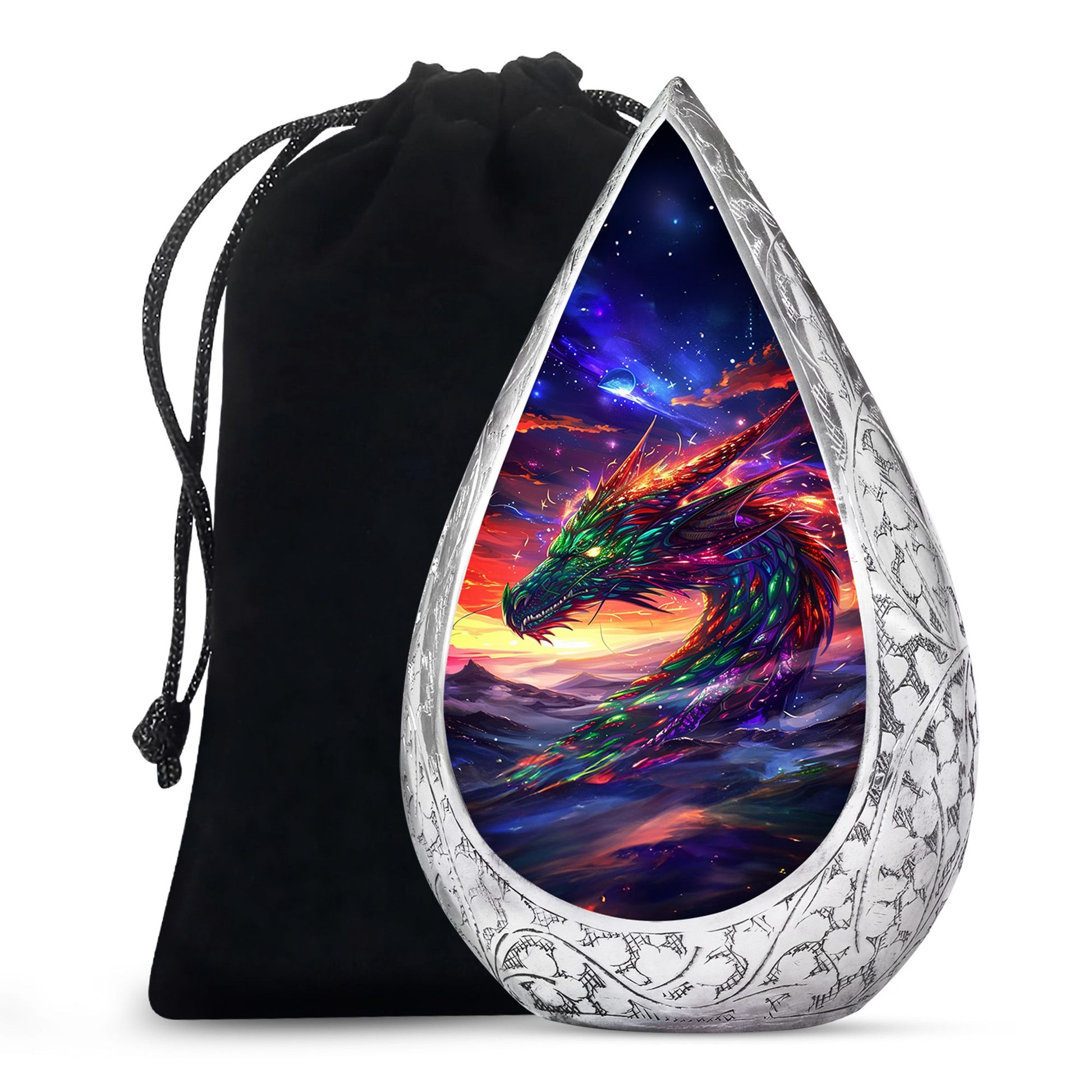 Dragon Flame Funeral Urn For Adults - Decorative Cremation Urn For Ashes