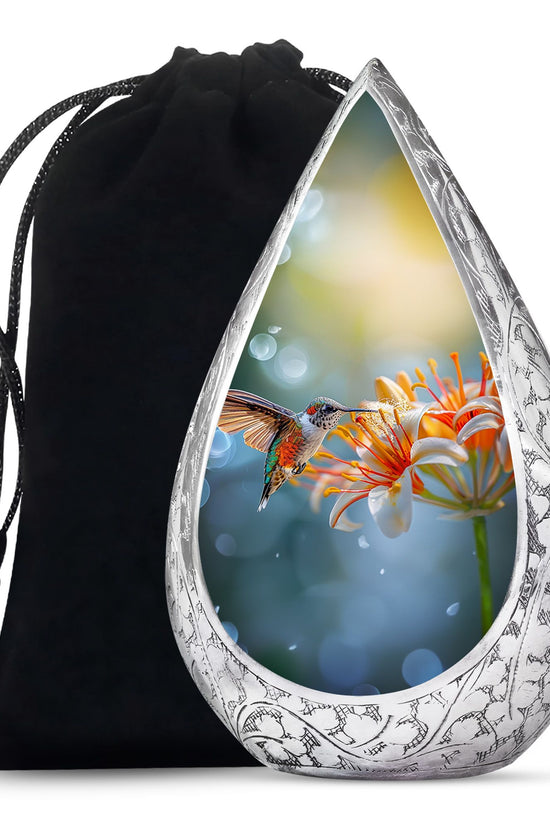 Lily Hummingbird Funeral Urn - Memorial Urn For Male & Female