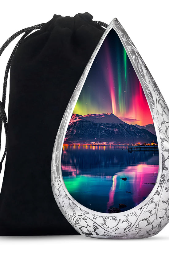 Aurora Borealis Funeral Urn - Northern Lights Memorial Urn For Human Ashes