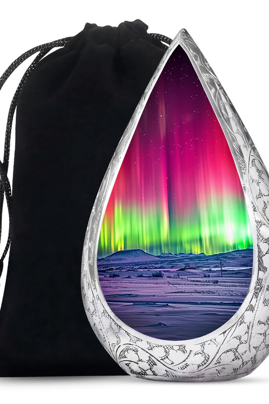Mystic Northern Lights Urn For Ashes - Aurora Borealis Spiritual Urn