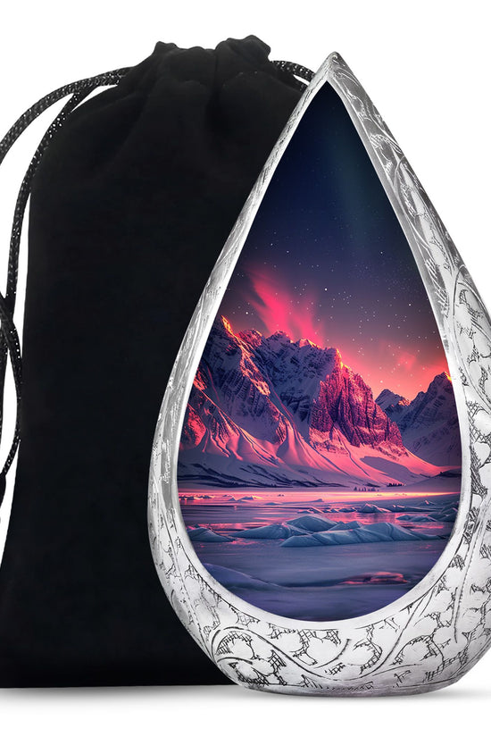 Aurora Snow Valley Urn For Ashes - Beautiful Sky Cremation Urn For Adults Ashes