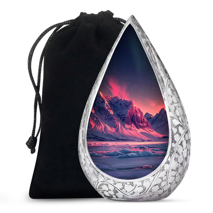 Aurora Snow Valley Urn For Ashes - Beautiful Sky Cremation Urn For Adults Ashes
