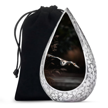 Flying Barn Owl Cremation Urn - Elegant Funeral Urn For Human Ashes