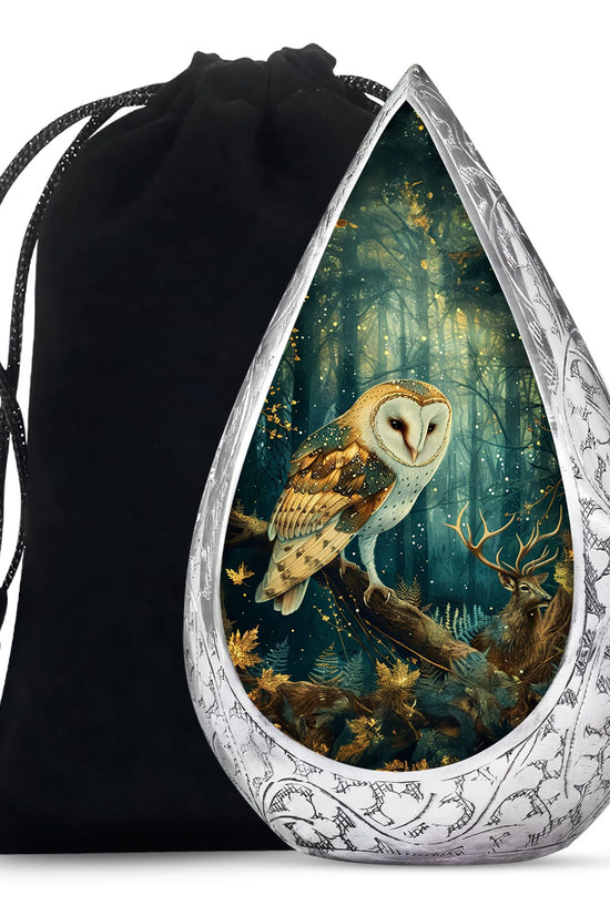 Forest Owl Funeral Urn - Artistic Cremation Urn For Adult Ashes