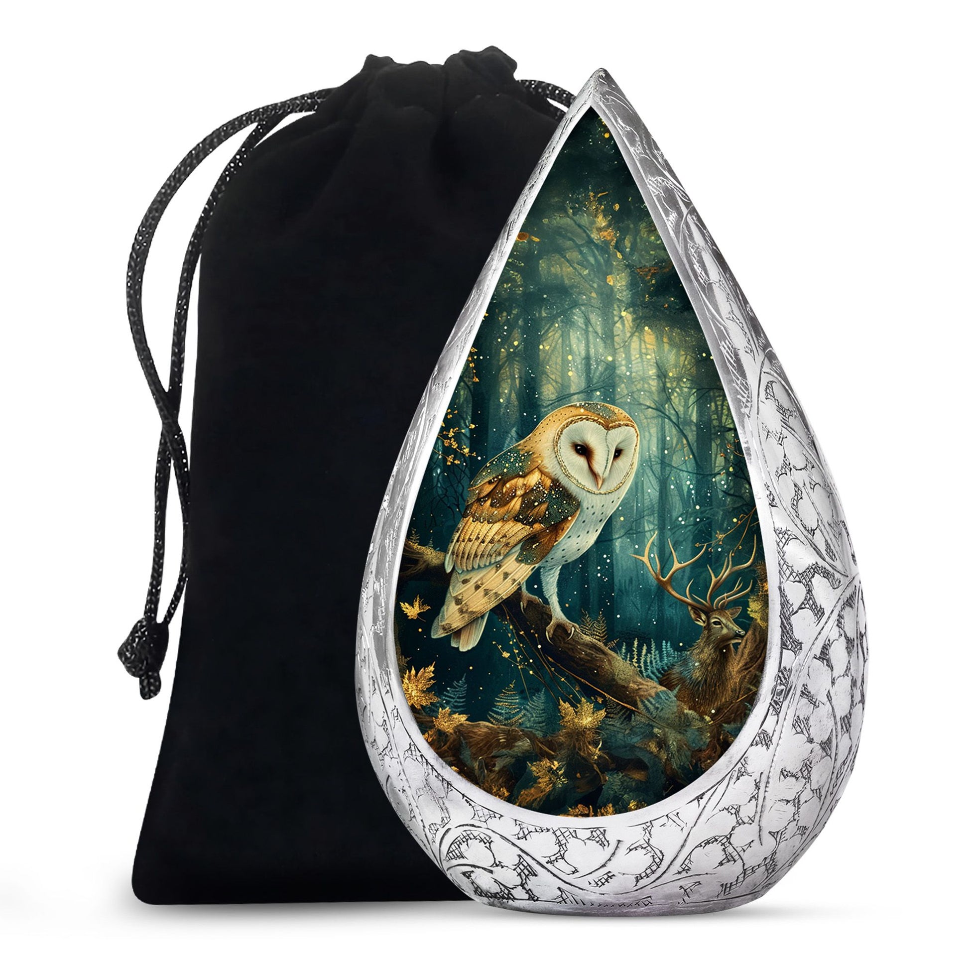 Forest Owl Funeral Urn - Artistic Cremation Urn For Adult Ashes