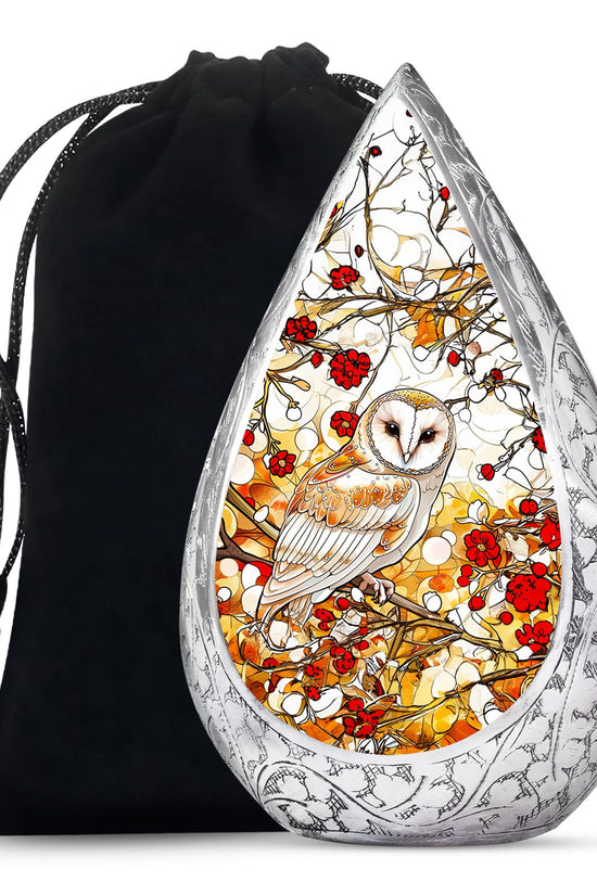 White Owl Funeral Urn – Artistic Cremation Urn For Adult Ashes