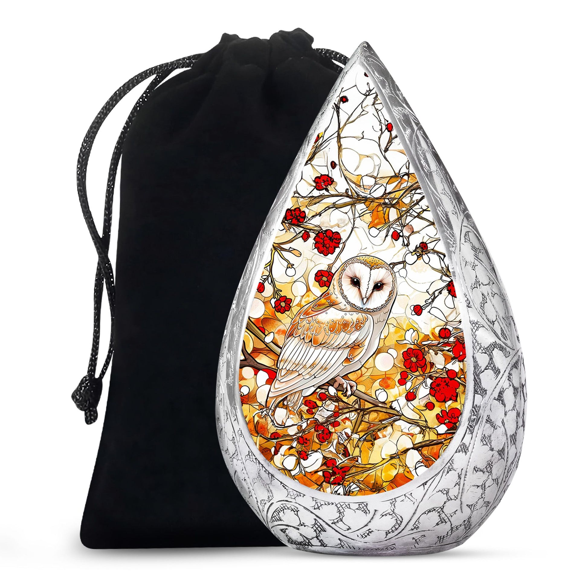 White Owl Funeral Urn – Artistic Cremation Urn For Adult Ashes