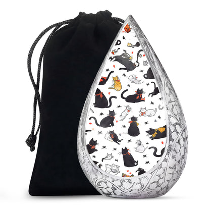 Cat Print Funeral Urn - Beautiful Pet Memorial Urn For Cat Ashes