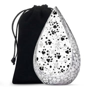 Black & White Paw Cremation Urn - Elegant Pet Funeral Urn For Adult Ashes