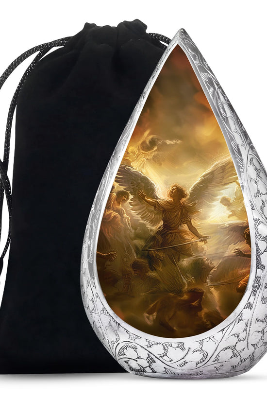 Golden Angel Cremation Urn - Aluminium Memorial Urn For Female