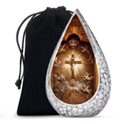 Christian Theme Memorial Urn - Cross Funeral Urn For Adult Male & Female