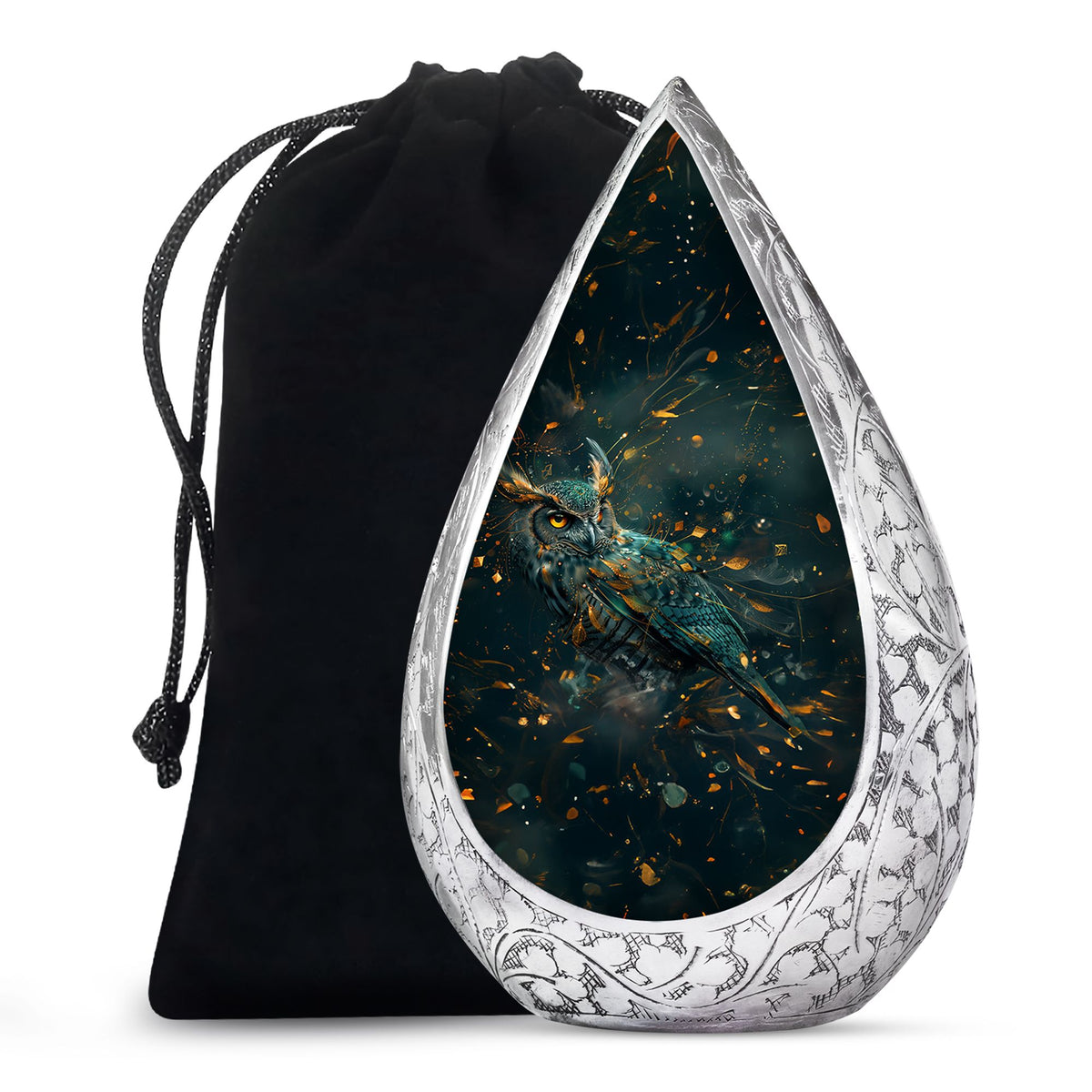 Fantasy Art Owl Memorial Urn - Elegant Cremation Urn For Ashes