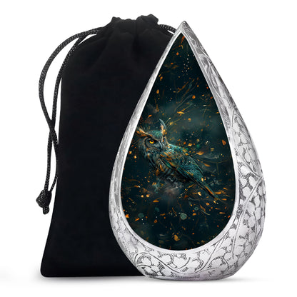 Fantasy Art Owl Memorial Urn - Elegant Cremation Urn For Ashes