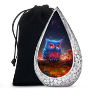 Neon Owl Funeral Urn - Artistic Cremation Urn For Adult Ashes