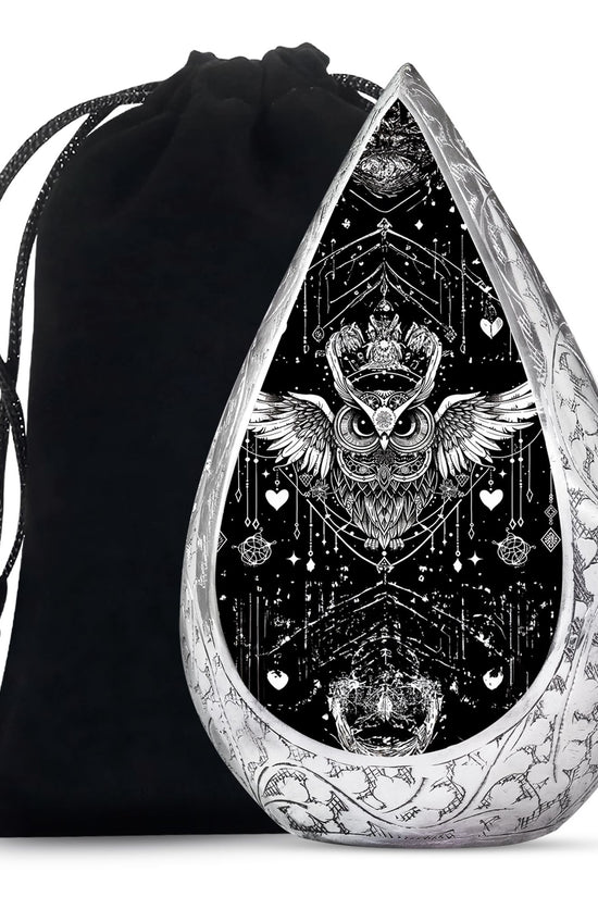 Spiritual Owl Memorial Urn - Large Decorative Cremation Urn For Ashes