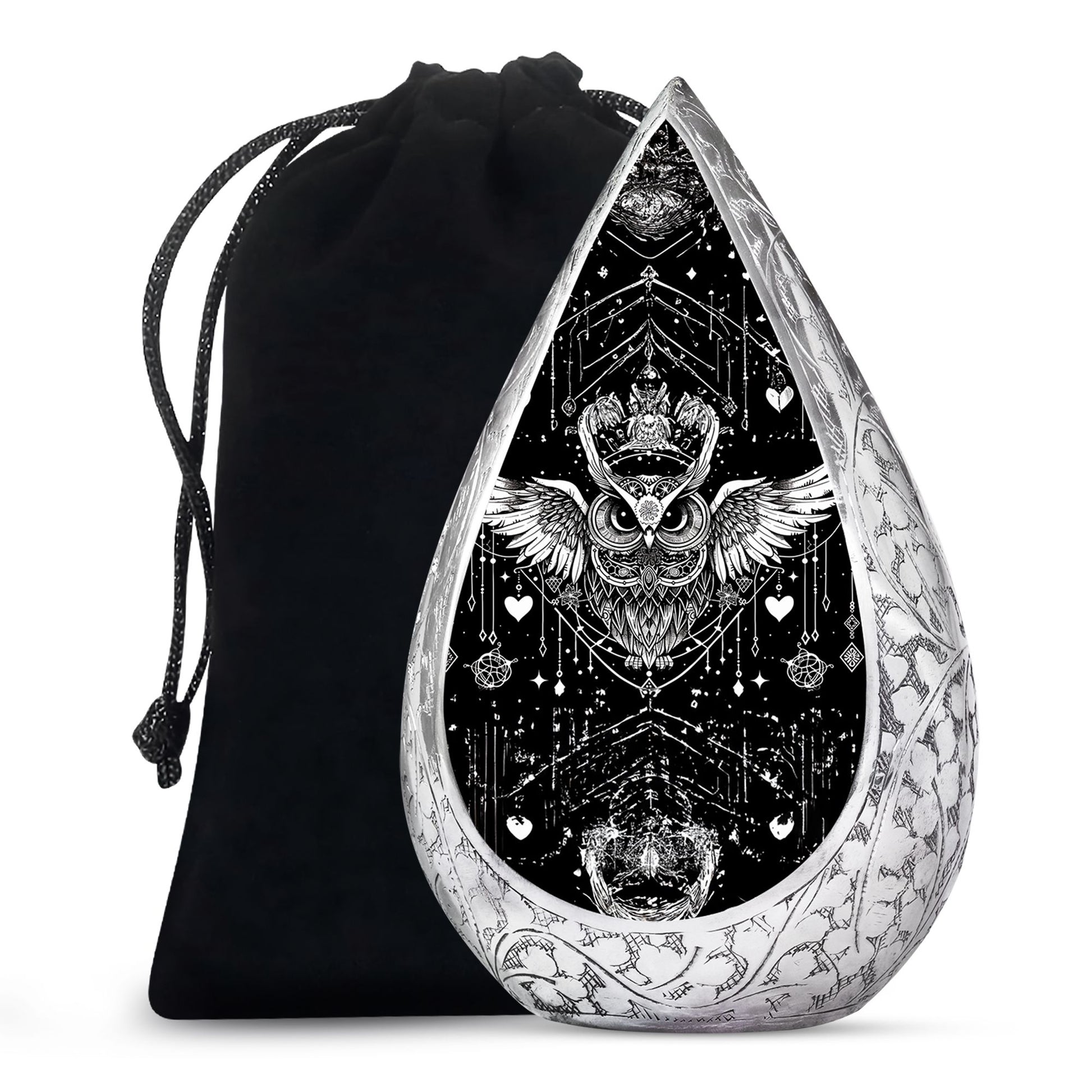 Spiritual Owl Memorial Urn - Large Decorative Cremation Urn For Ashes
