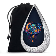 Colorful Owl Cremation Urn - Floral Memorial Urn For Human Ashes