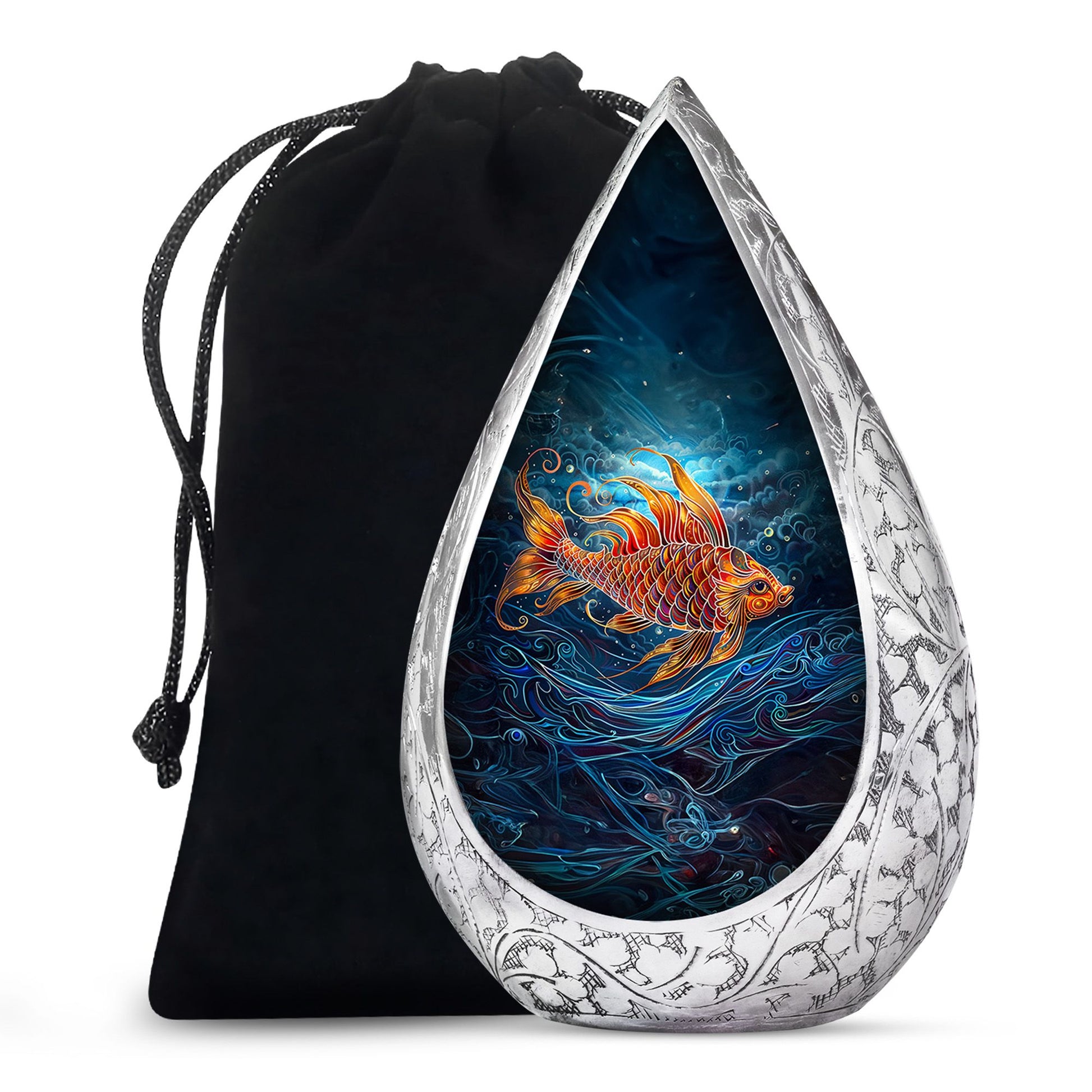 Fish Funeral Urn - Aluminum Memorial Urn For Adult Ashes