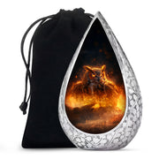 Mystic Fire Owl Cremation Urn - Decorative Memorial Urn For Loved Ones