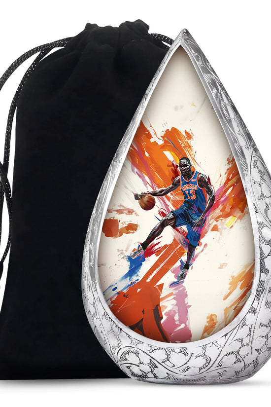Basketball Player Theme Funeral Urn - Large Aluminum Urn For Male & Female