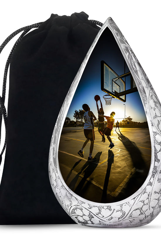 Basketball Court Memorial Urn - Aluminium Cremation Urn For Ashes