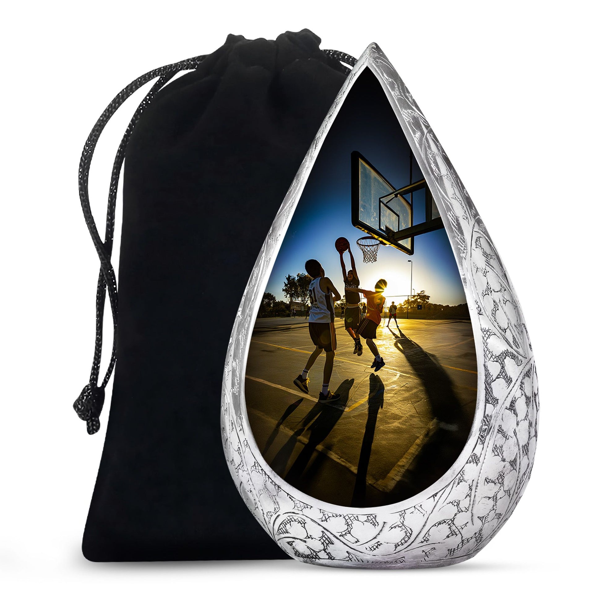 Basketball Court Memorial Urn - Aluminium Cremation Urn For Ashes