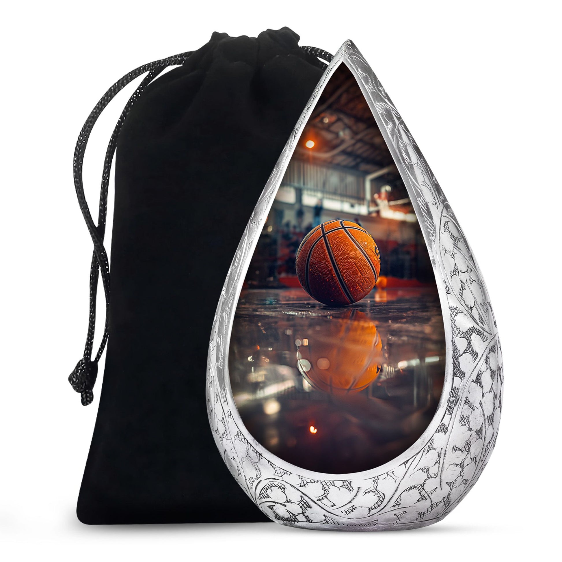 Basketball Court Ashes Urn - Modern Funeral Urn For Human Ashes