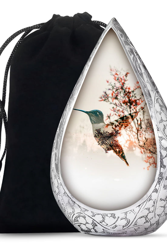Nature Hummingbird Memorial Urn - Large Beautiful Funeral Urn For Female