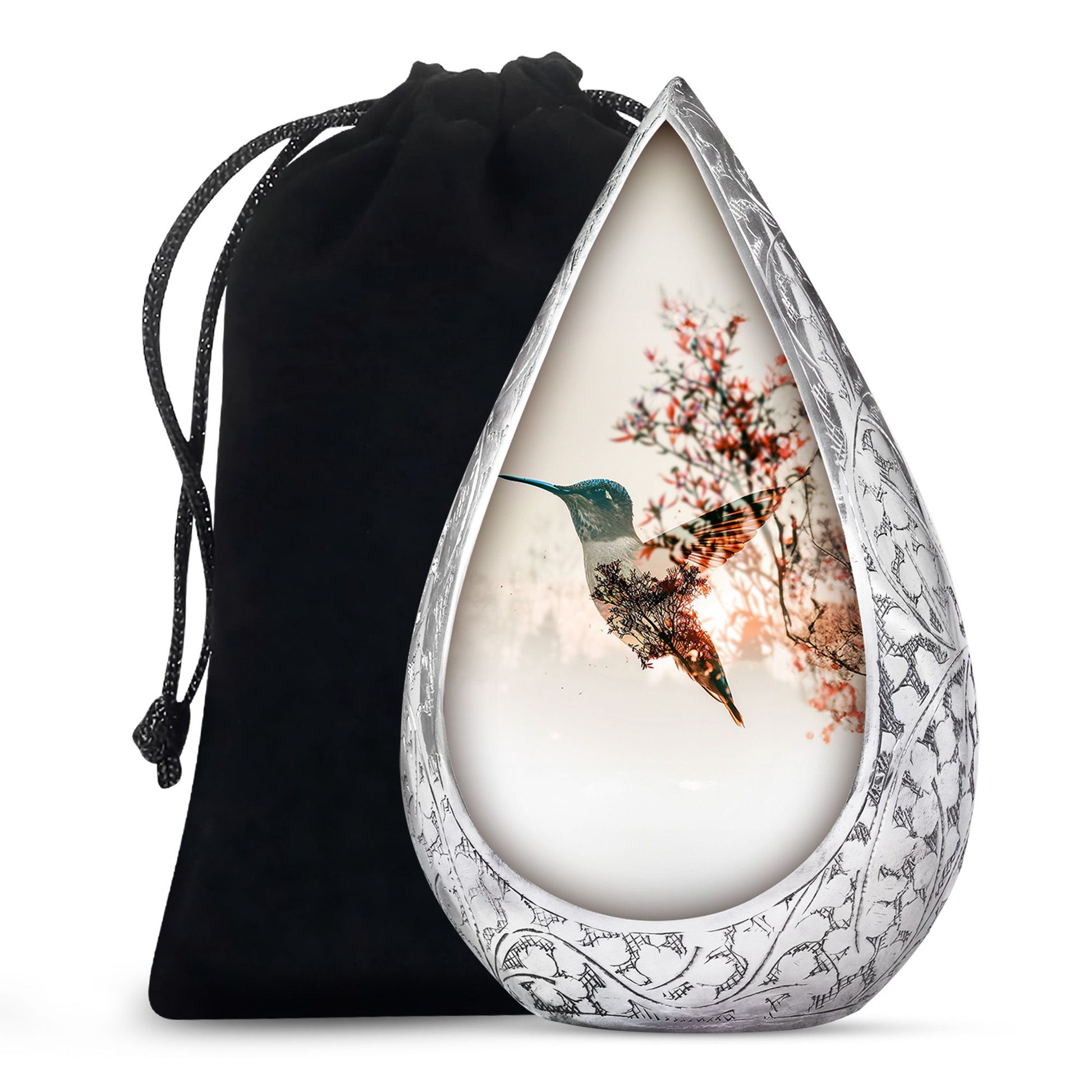 Nature Hummingbird Memorial Urn - Large Beautiful Funeral Urn For Female