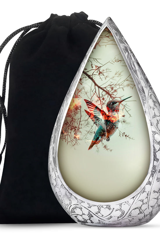 Hummingbird Theme Funeral Urn - Elegant Cremation Urn For Loved Ones
